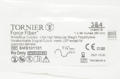 Teleflex SMS101101 Tornnier Force Fiber White/Blue Co-Braid 3&4, 1 x 36inch (x)